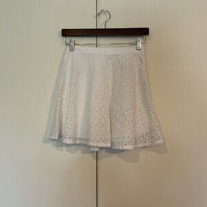 Hollister Eyelet Coquette Cottagecore White Skirt with Side Zip Fully Lined XS
